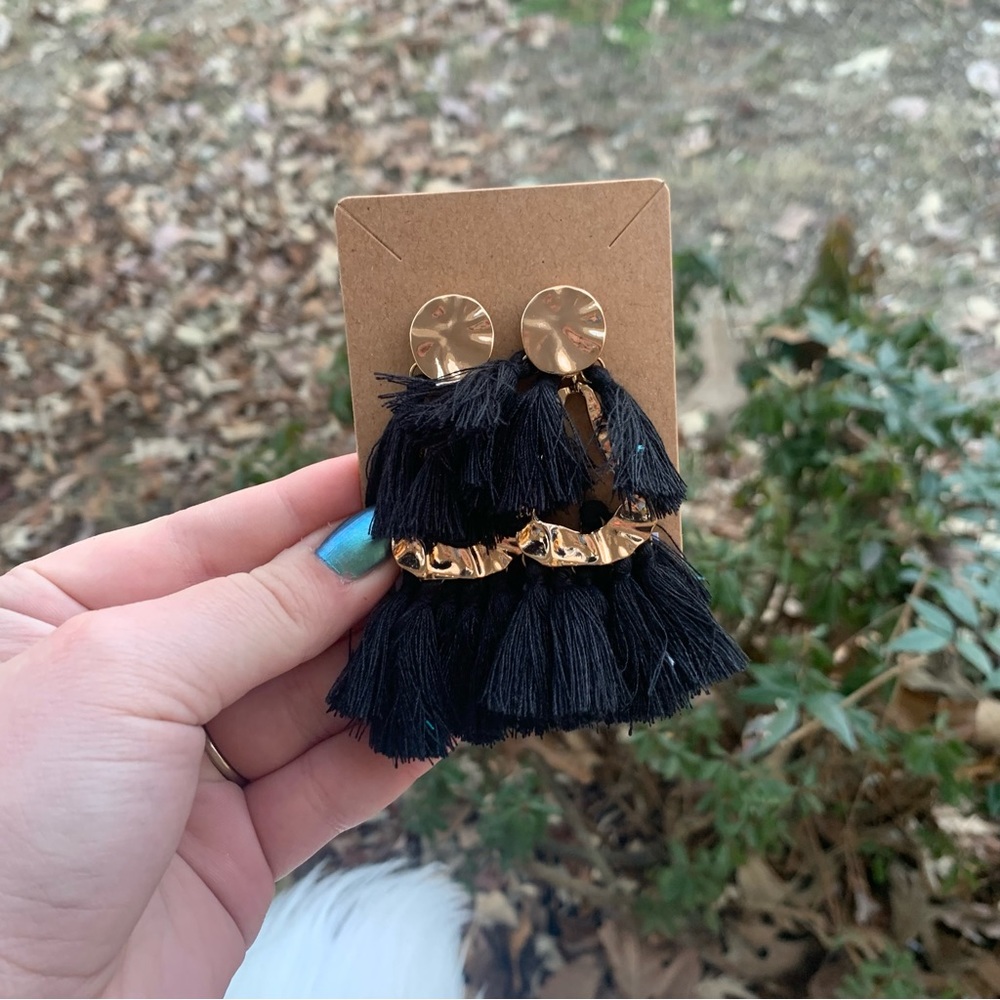 Black Tassel Earrings